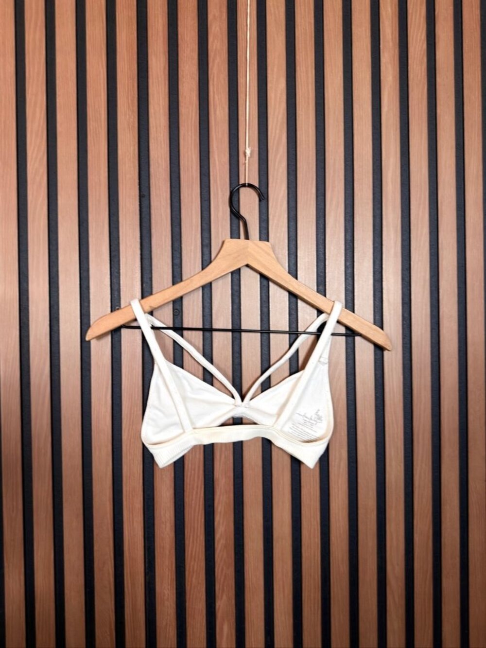 Free People Sports Bra White XS / S Women’s Strappy Ribbed Trim - Picture 2 of 5